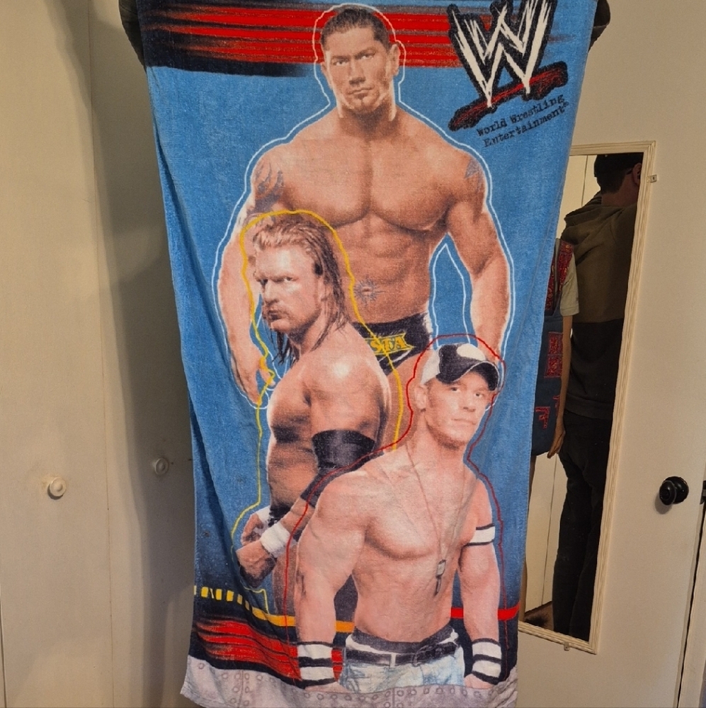 WWE Superstar Towel with Blue and Red Design